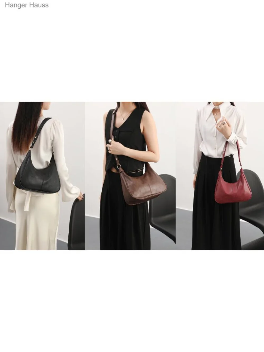 Hobo Bag for Women Crescent Shoulder Handbag Crossbody Purse PU Leather